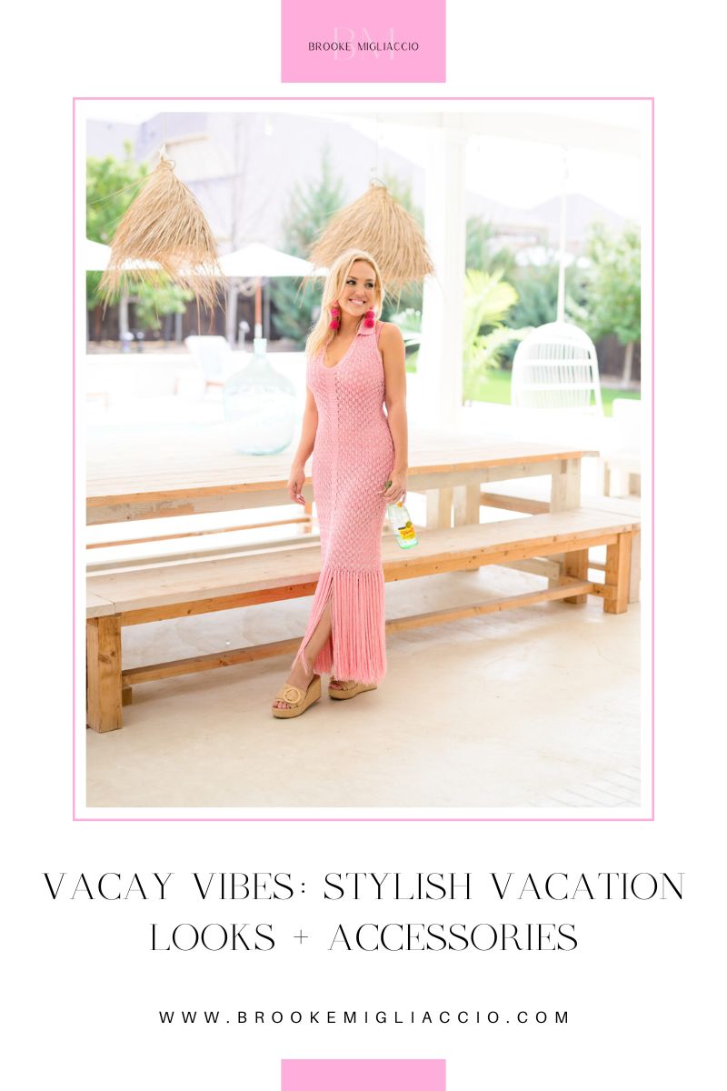 VACAY VIBES:                                                            Stylish Vacation Looks + Accessories Vacation style, vacation outfits, summer outfits, vacation dress, summer dress, swim coverup, summer shoes, spring dress, travel outfit, travel dress, summer accessories 