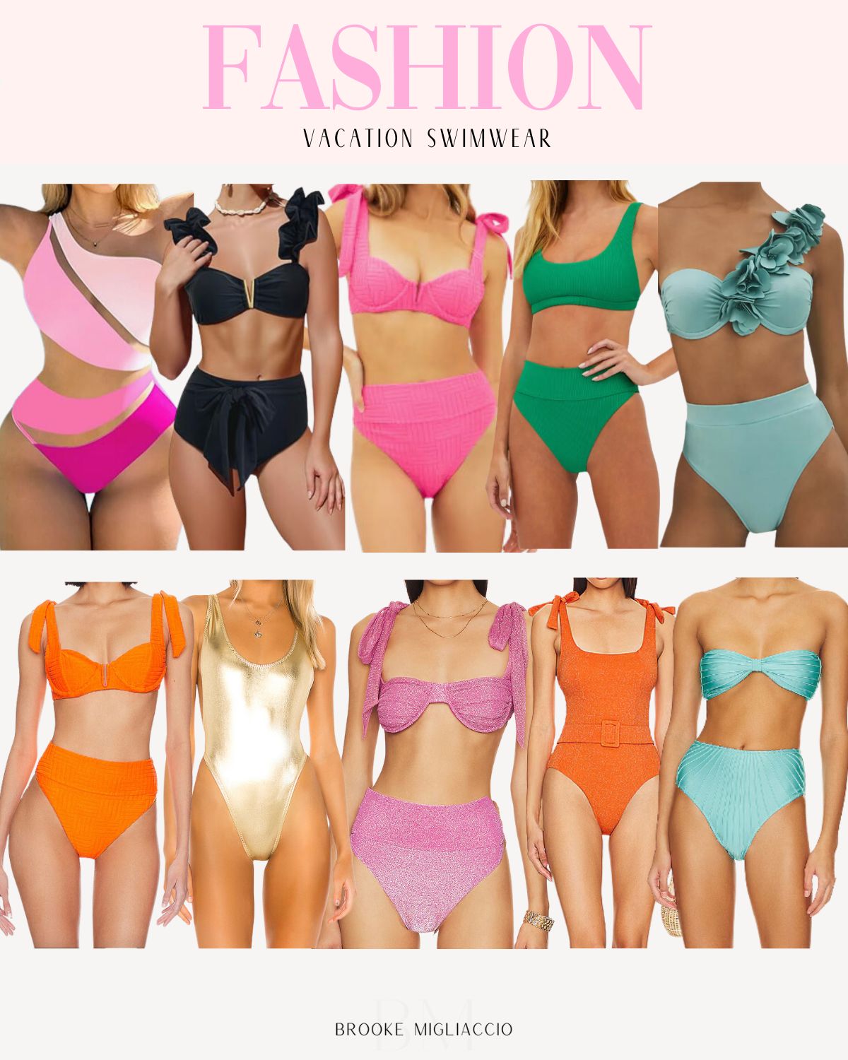 VACAY VIBES:                                                            Stylish Vacation Looks + Accessories | Vacation style, vacation outfits, summer outfits, vacation swimwear, summer swimwear, summer shoes, spring swimwear, travel outfit, travel swimwear, summer accessories, swim coverup