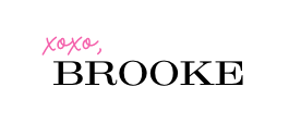 Xoxo, Brooke" is written in black and pink text on a white background.